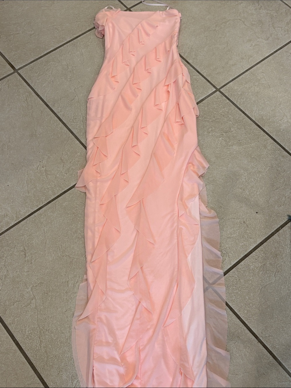Windsor Elegant Pink Ruffled Evening Gown - Women's Dress NWT